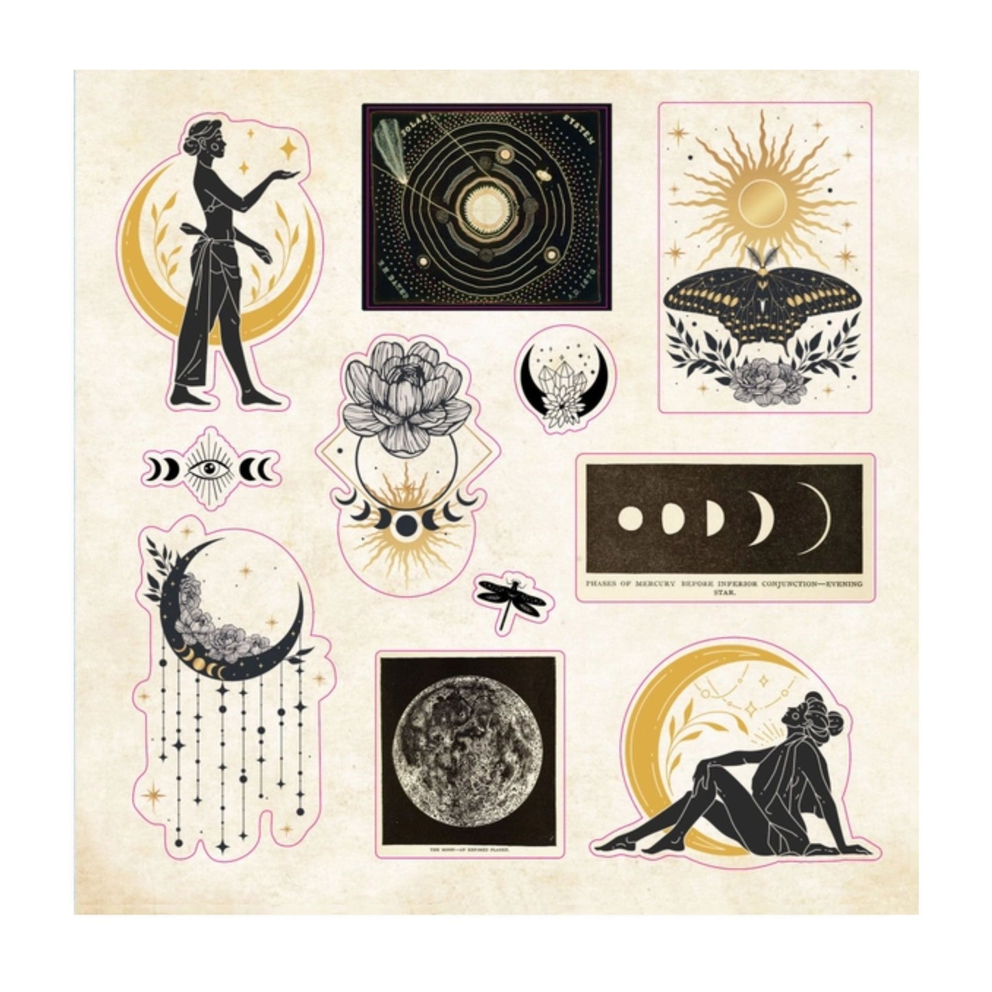 Celestial sticker book moon and sun