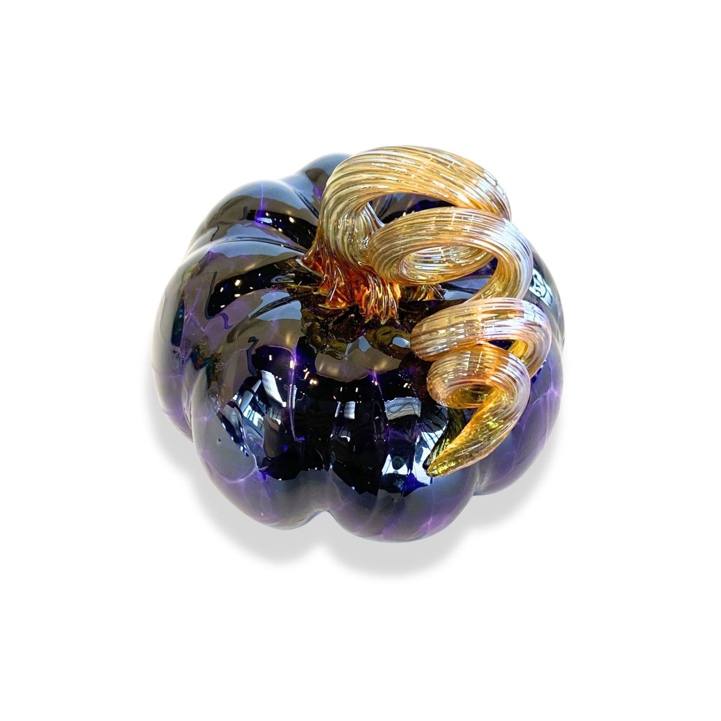 Deep Purple Handblown glass pumpkin