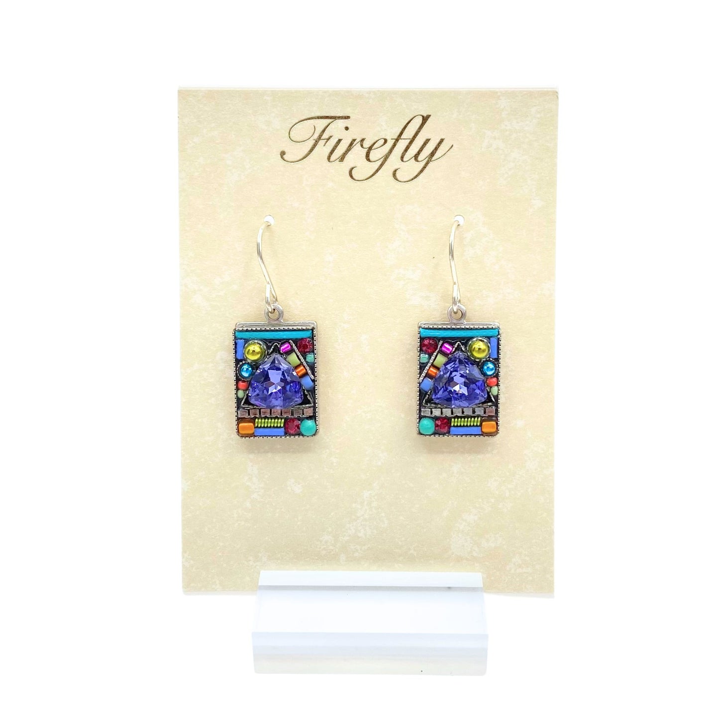 firefly multi colored European crystal earrings