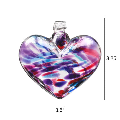 3 inch purple red and blue heart ornament kitras