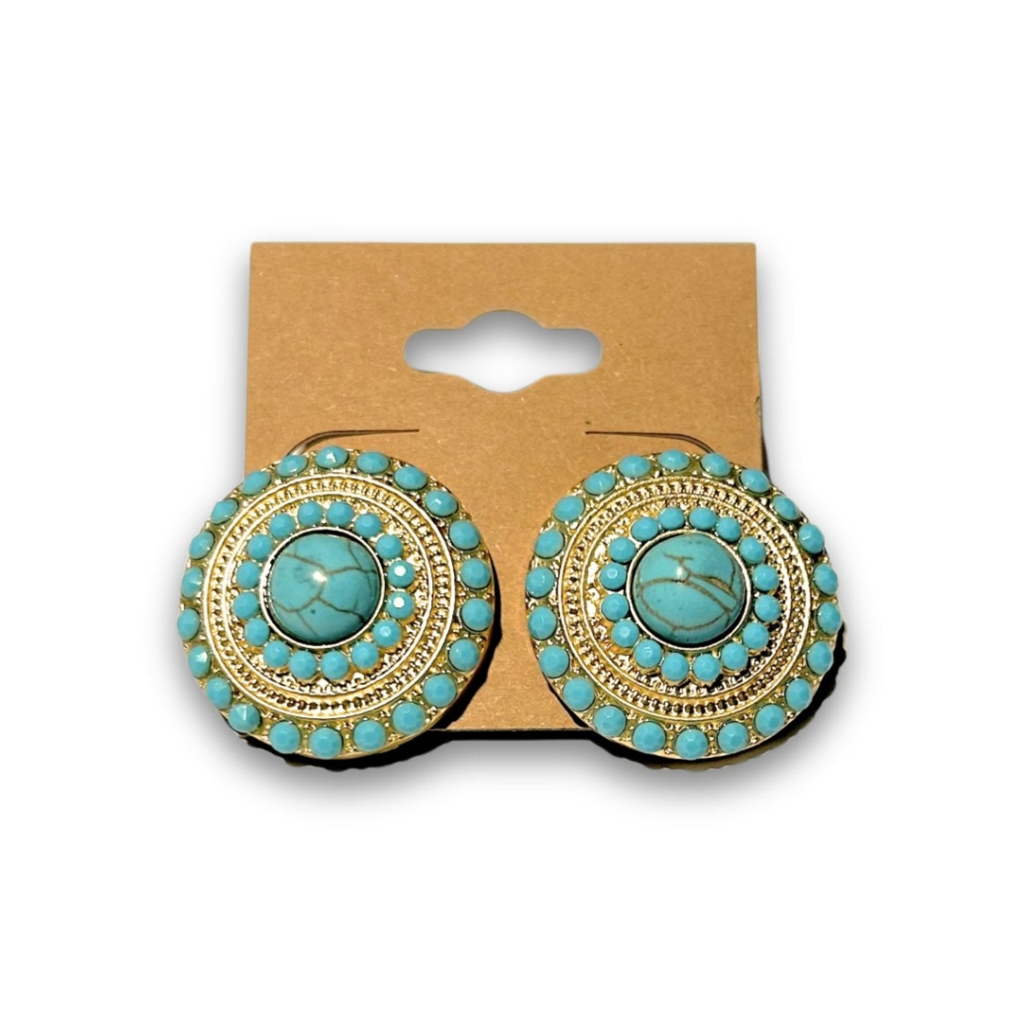 Artisan Turquoise Stud Earrings
