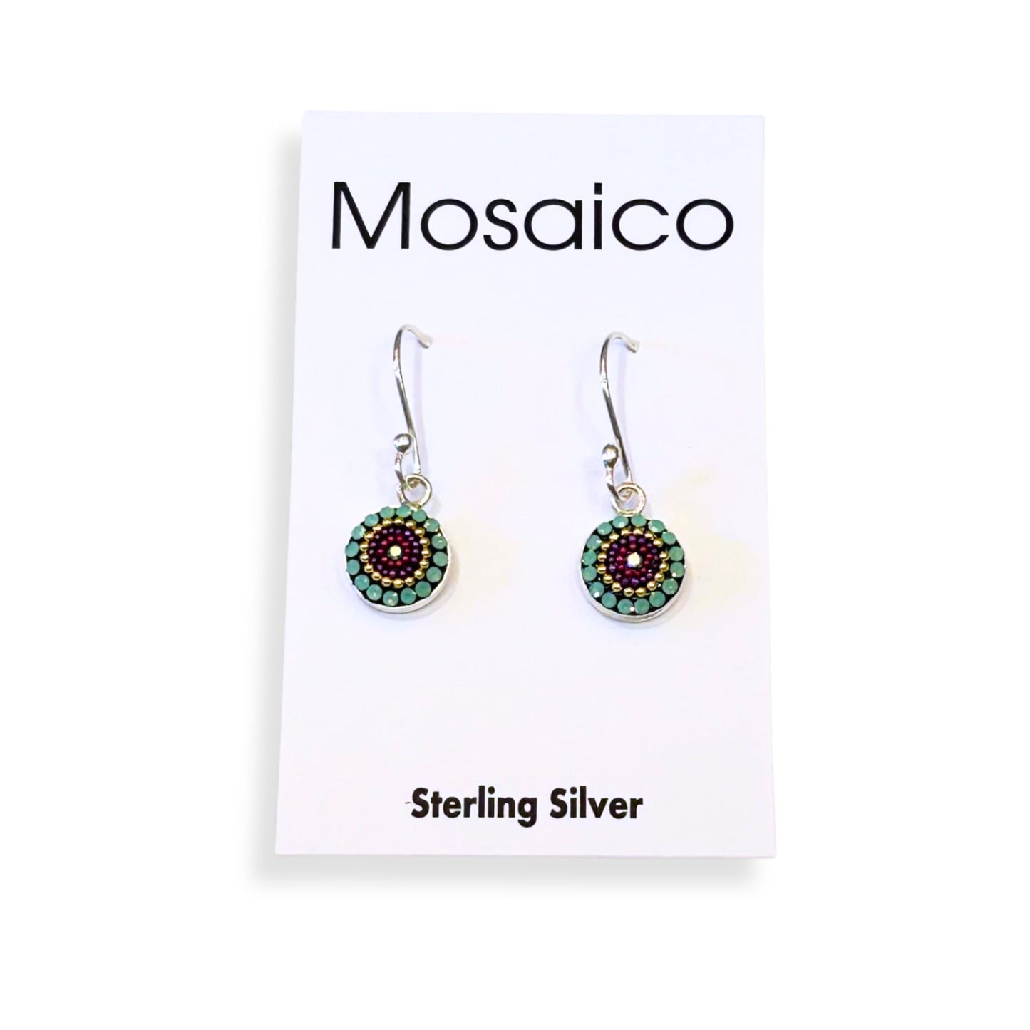 Austrian Crystal and Silver Dot Dangle Earrings Kaleidoscope