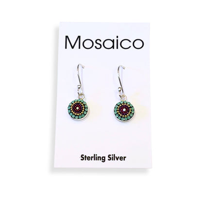 Austrian Crystal and Silver Dot Dangle Earrings Kaleidoscope