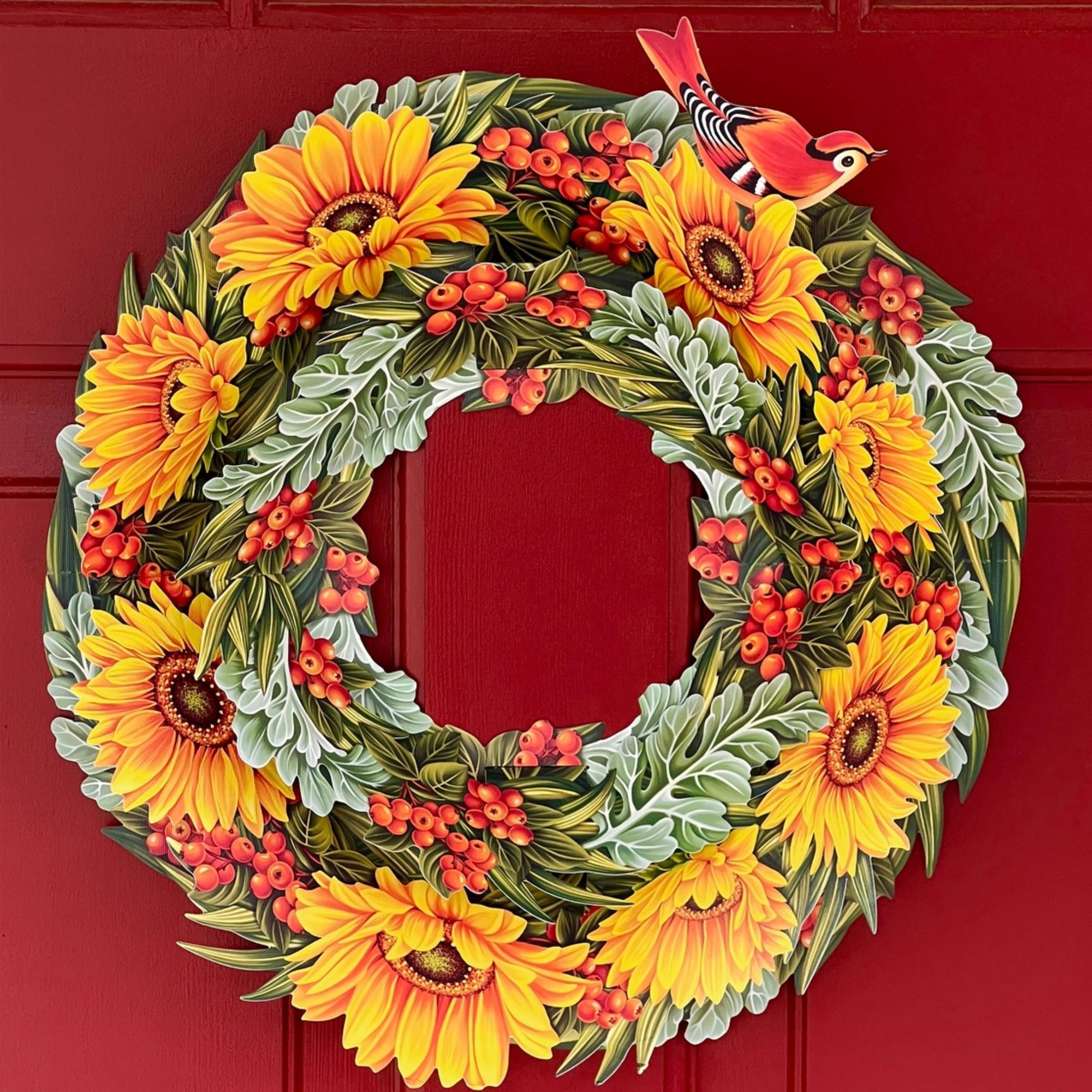 Autumn Wreath Decoration Greeting Card