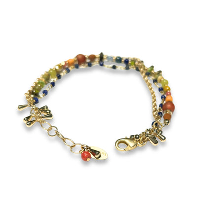 Beaded Three Strand Bracelet Colorful
