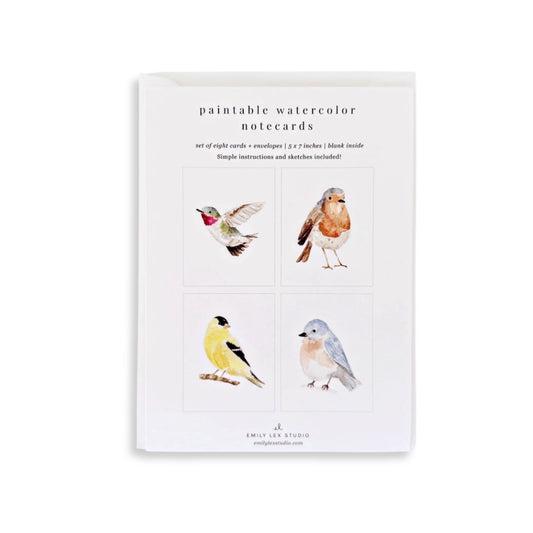 Birds Paintable Watercolor Notecard Set