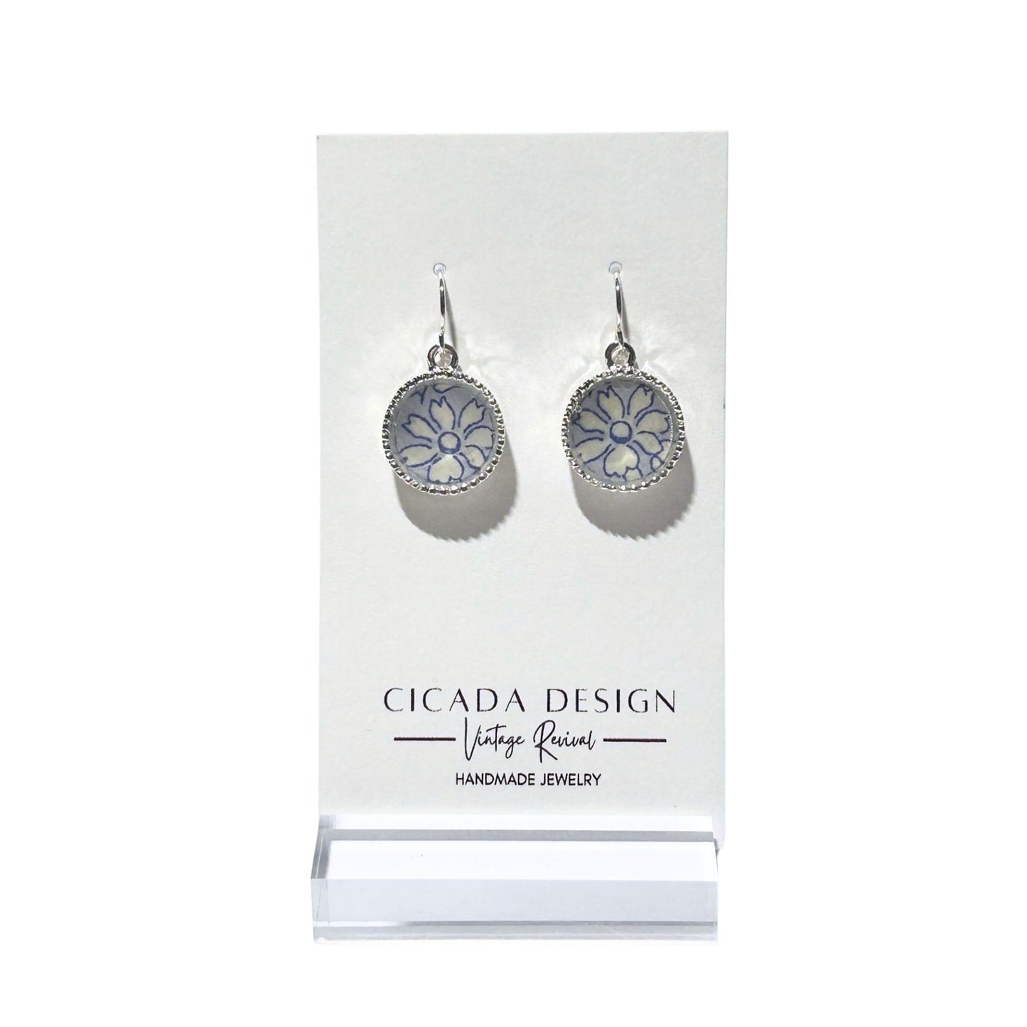 Blue Capel Drop Style Earrings in Blue Periwinkle 