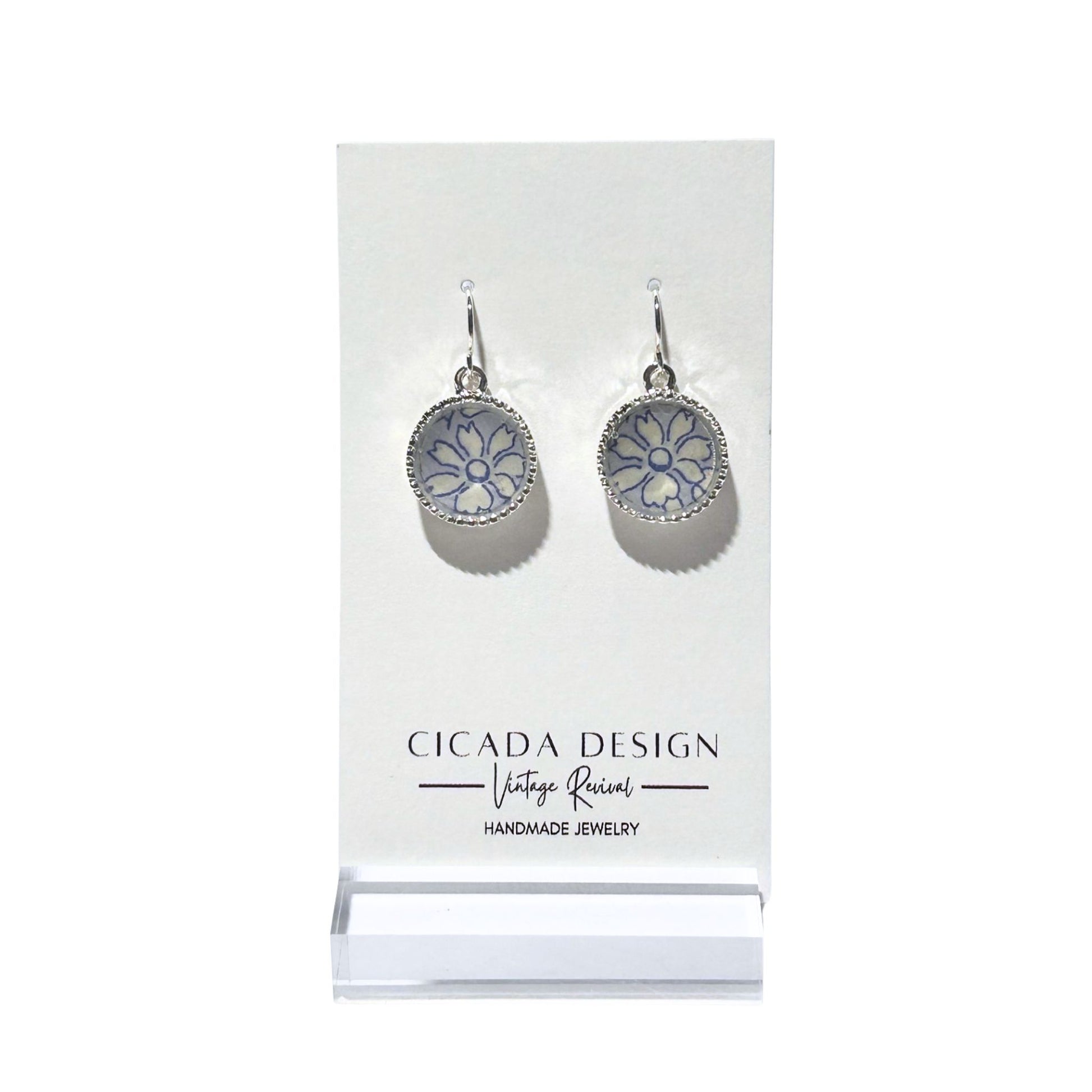 Blue Capel Drop Style Earrings in Blue Periwinkle 