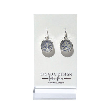 Blue Capel Drop Style Earrings in Blue Periwinkle 