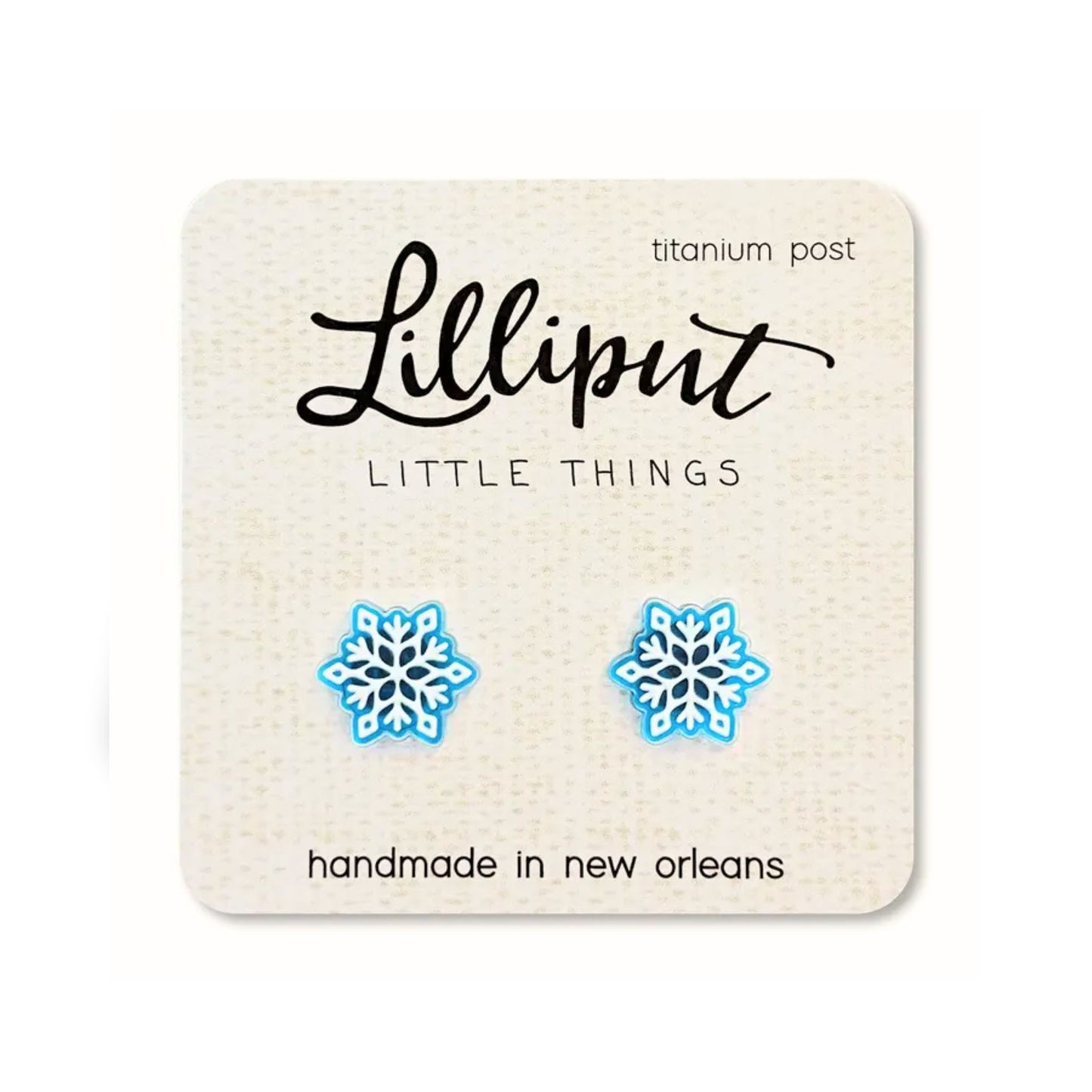 Blue Snowflake winter Earrings