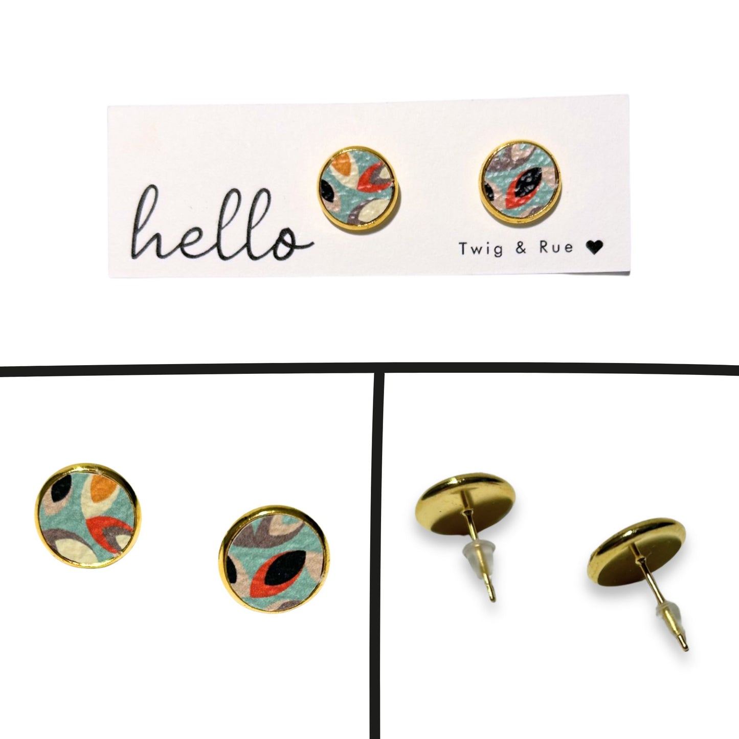 Blue Lotus Turquoise Stud Earrings
