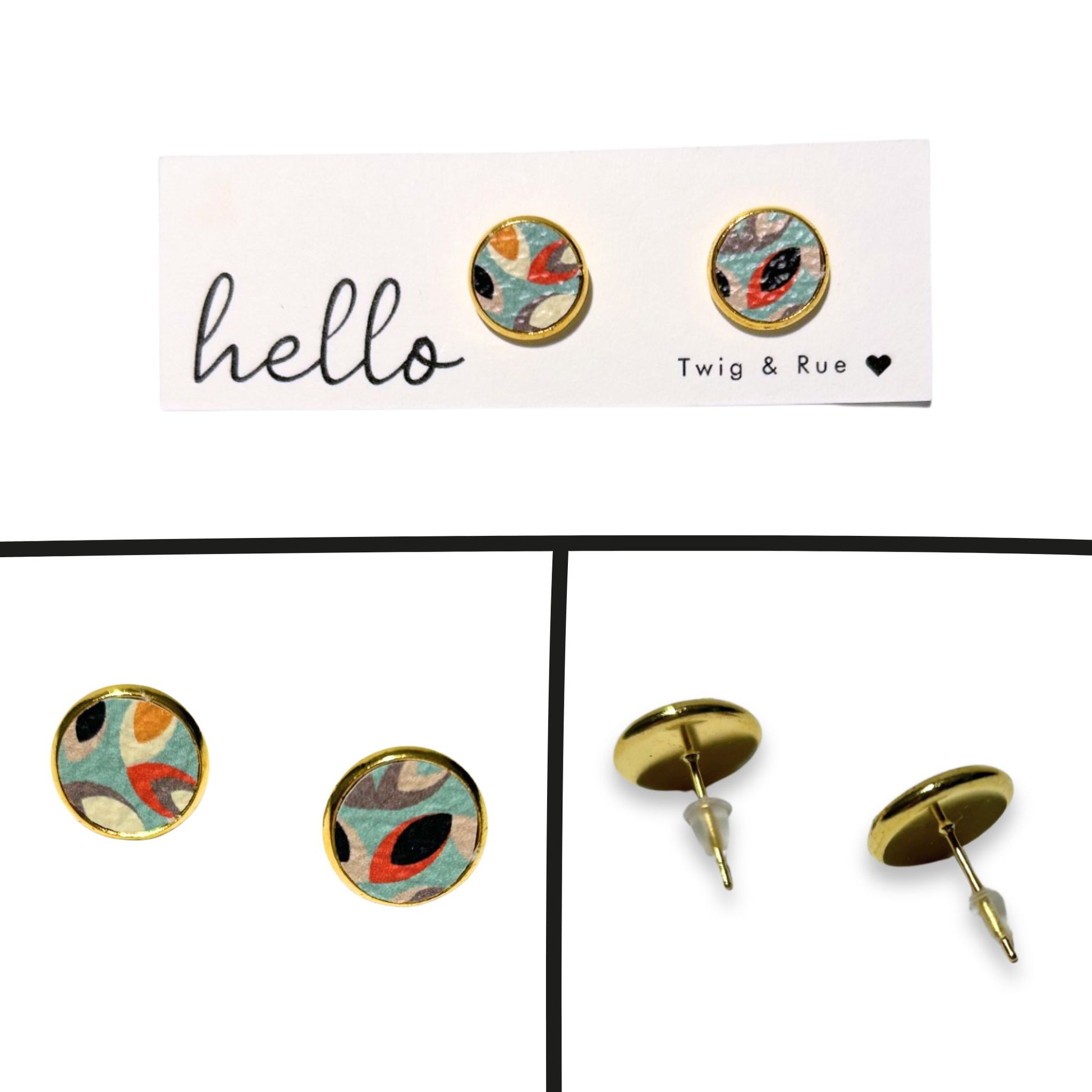 Blue Lotus Turquoise Stud Earrings