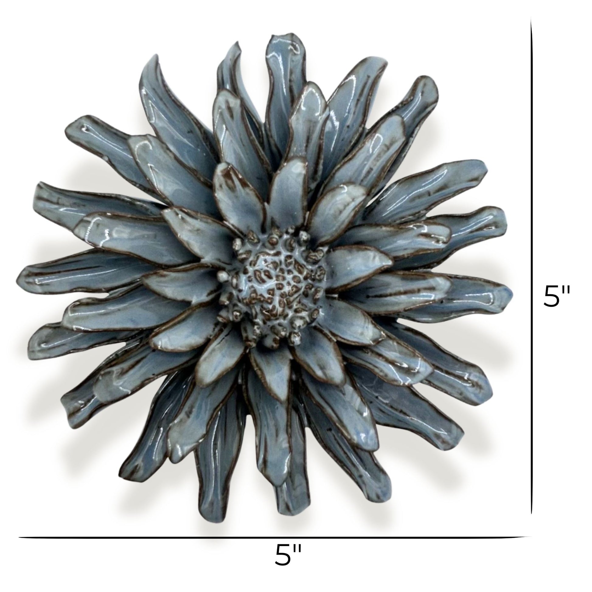 Blue and Grey Floral Bloom Wall Art