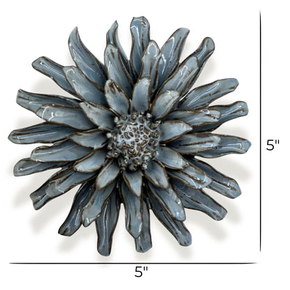 Blue and Grey Floral Bloom Wall Art