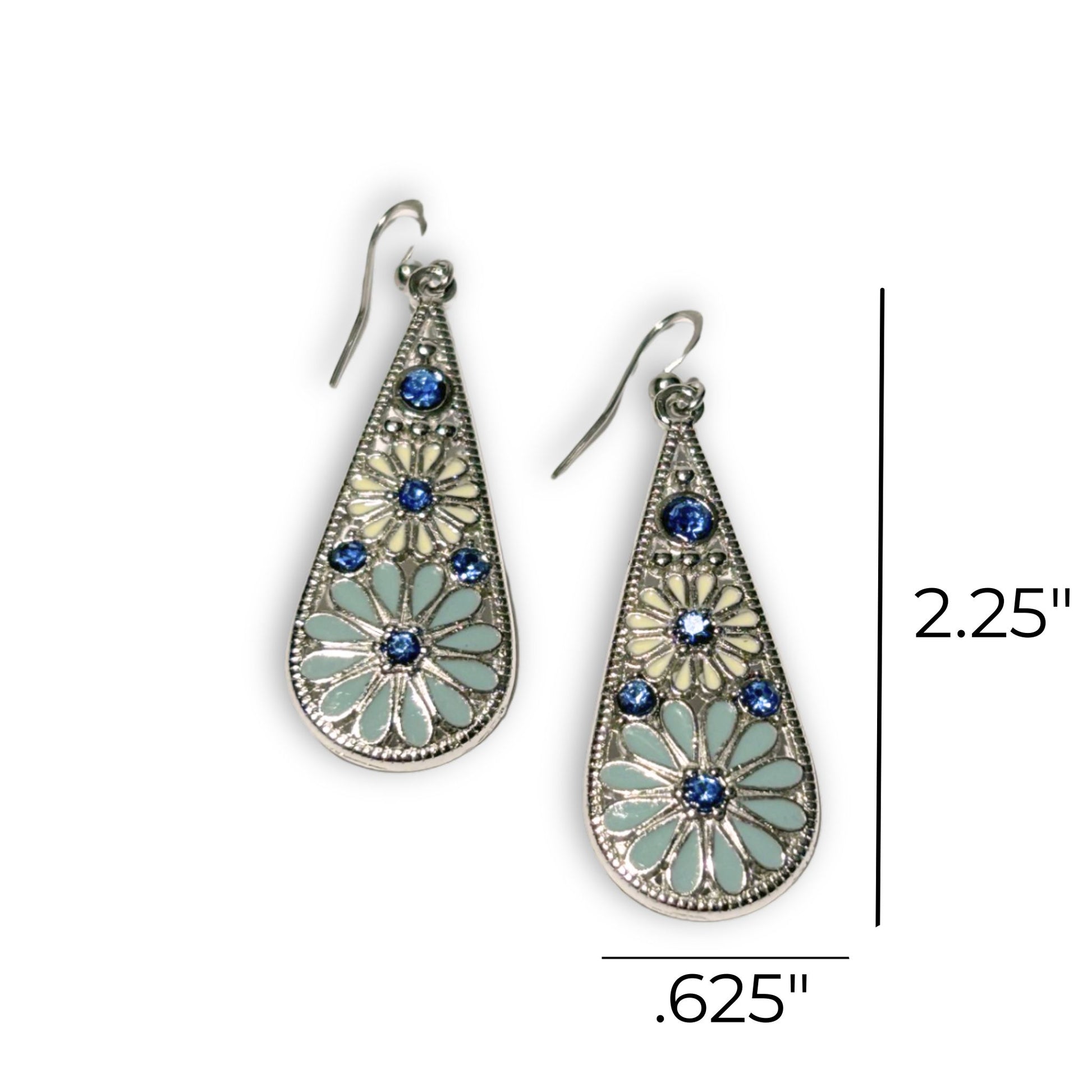 Boho Teardrop Drop Style Earring with Daisy