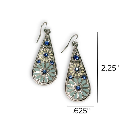 Boho Teardrop Drop Style Earring with Daisy