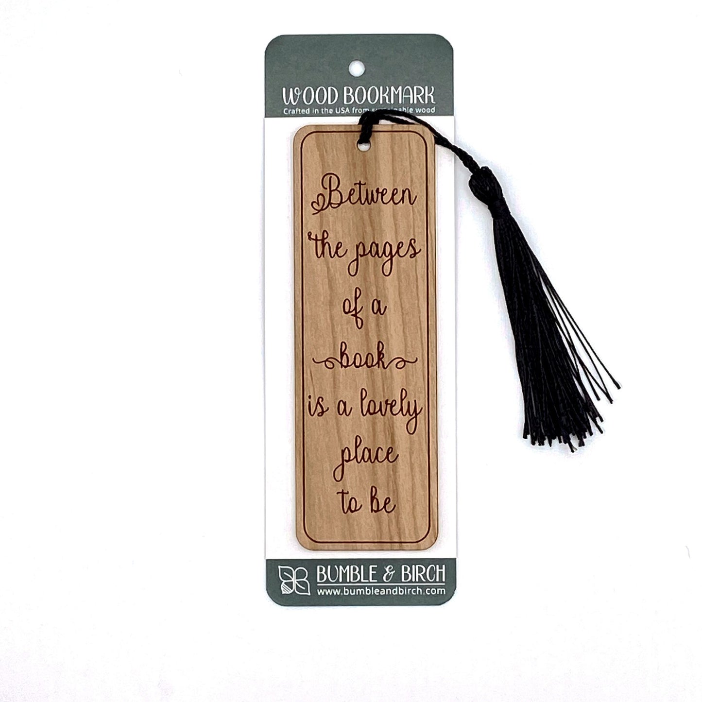 book pages wooden bookmark