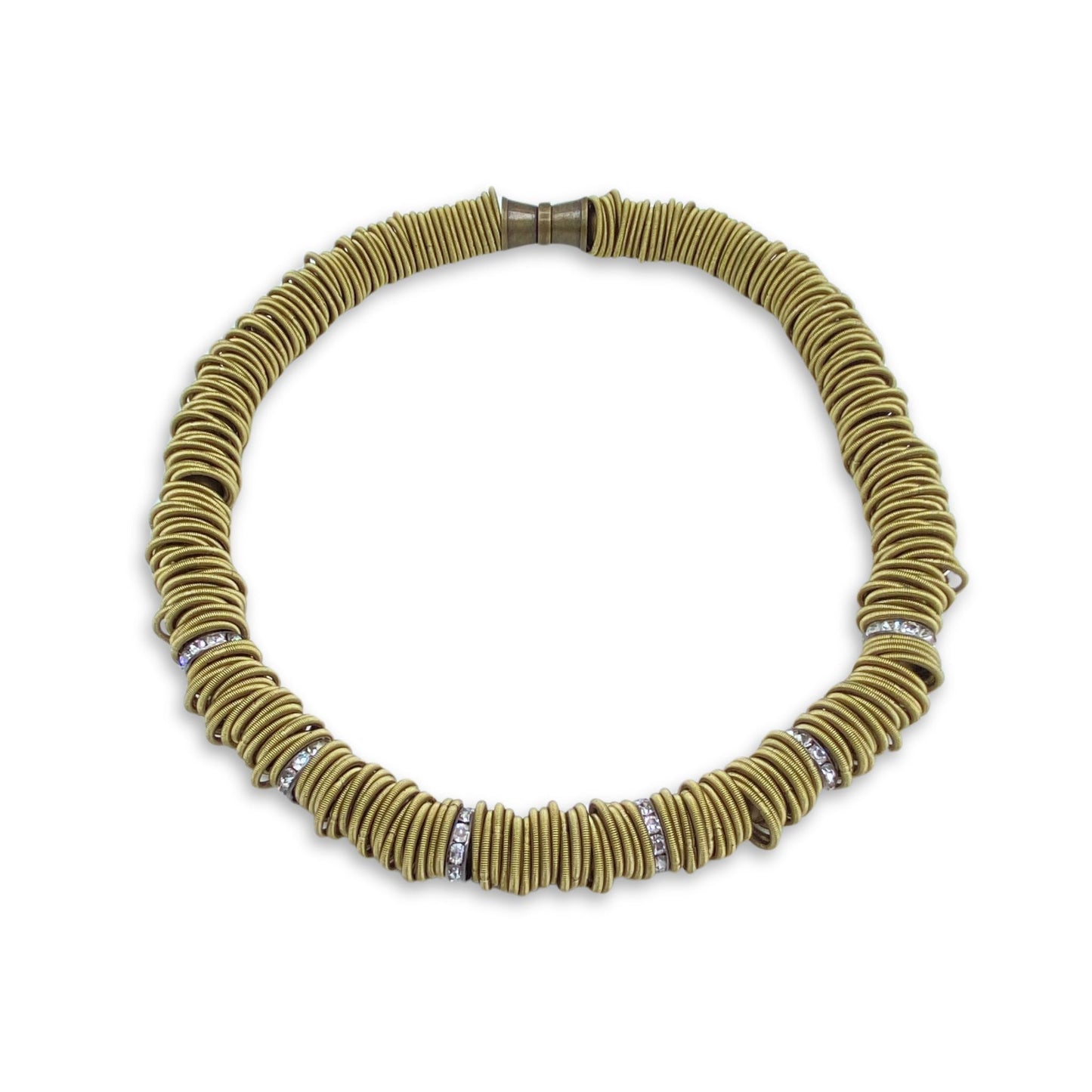 Bronze Spring Ring Piano Wire Necklace