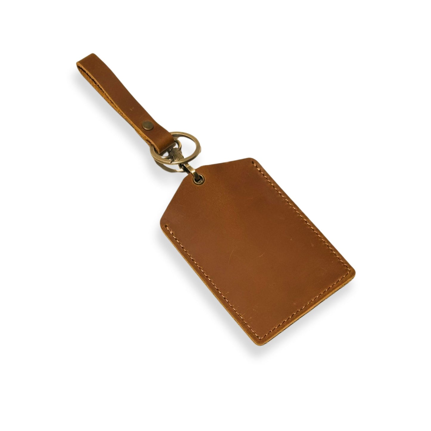 Leather Luggage Tag - Brown