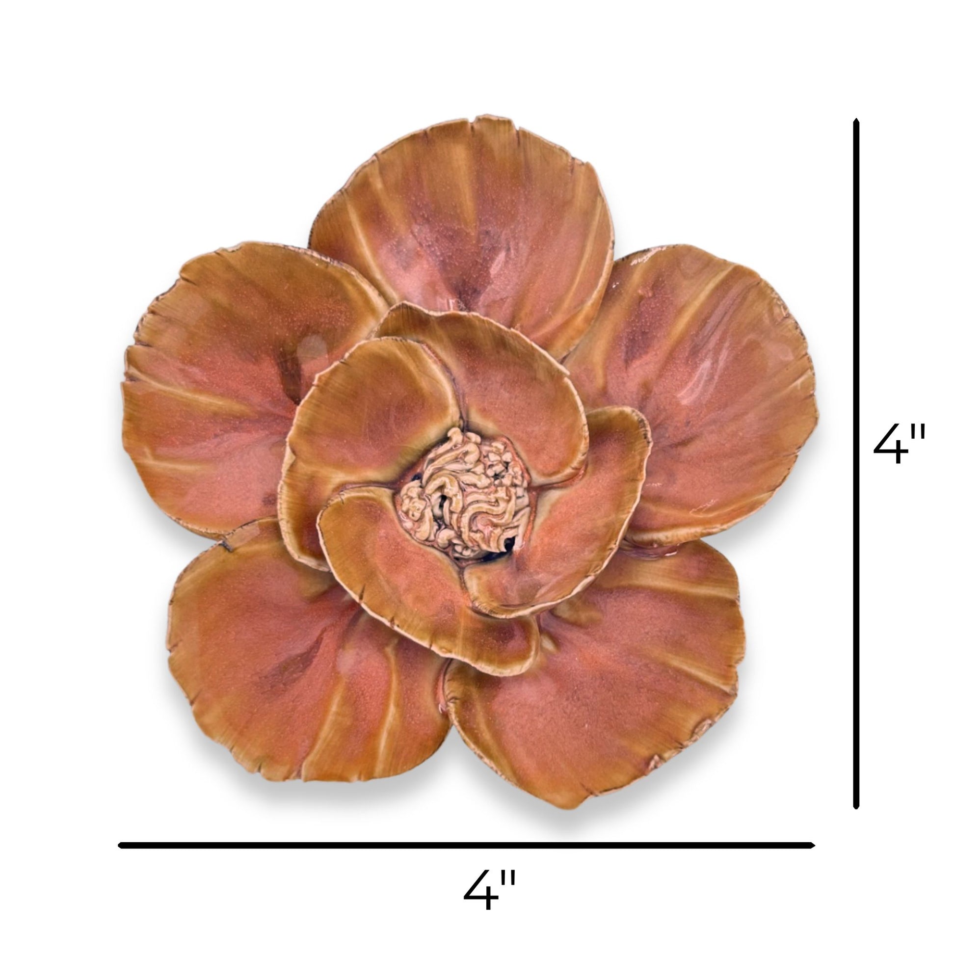 Burnt Orange Poppy Flower Wall Art
