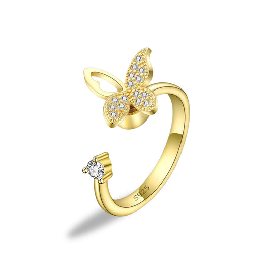 butterfly Gold Spinner Ring