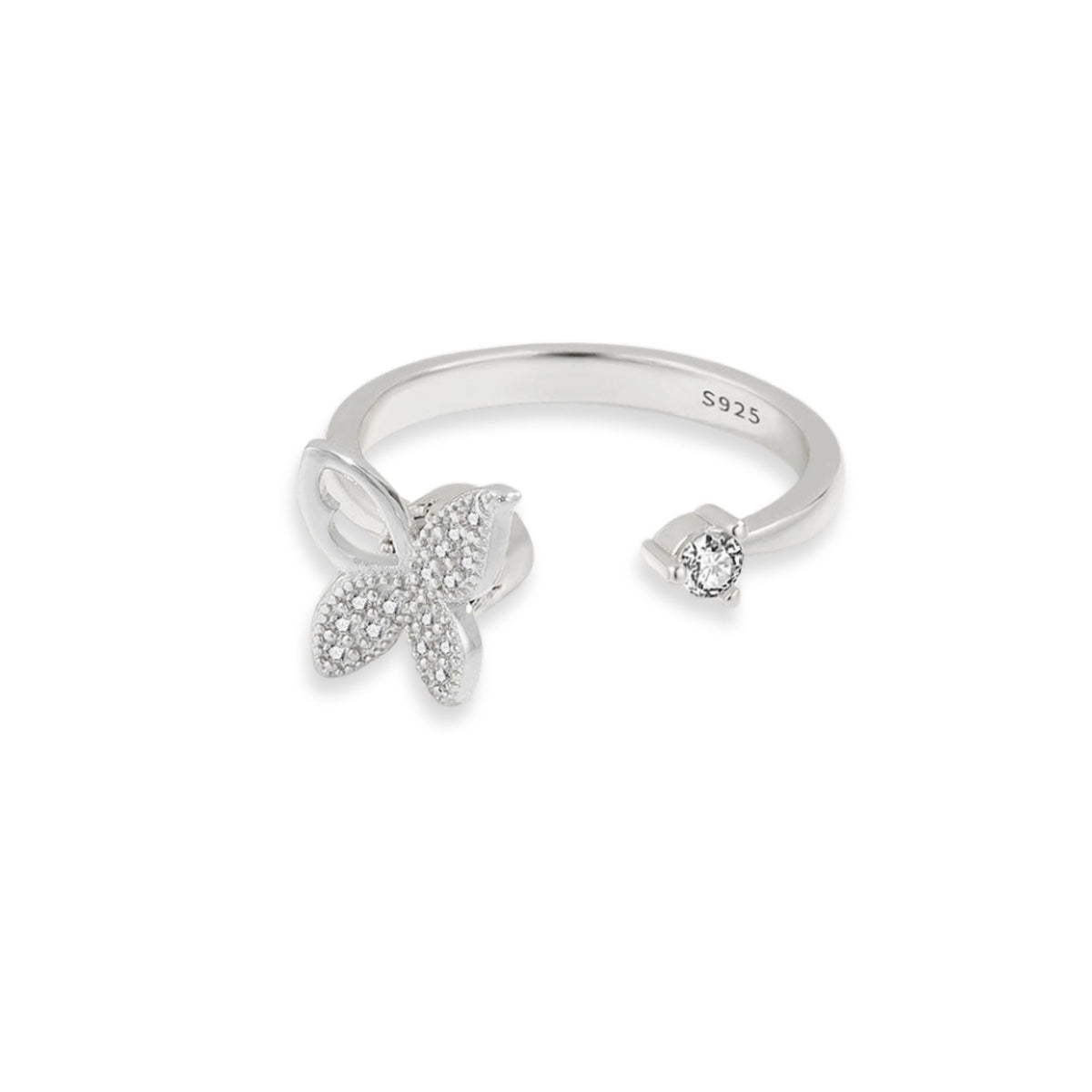 Butterfly Sterling silver spinner ring