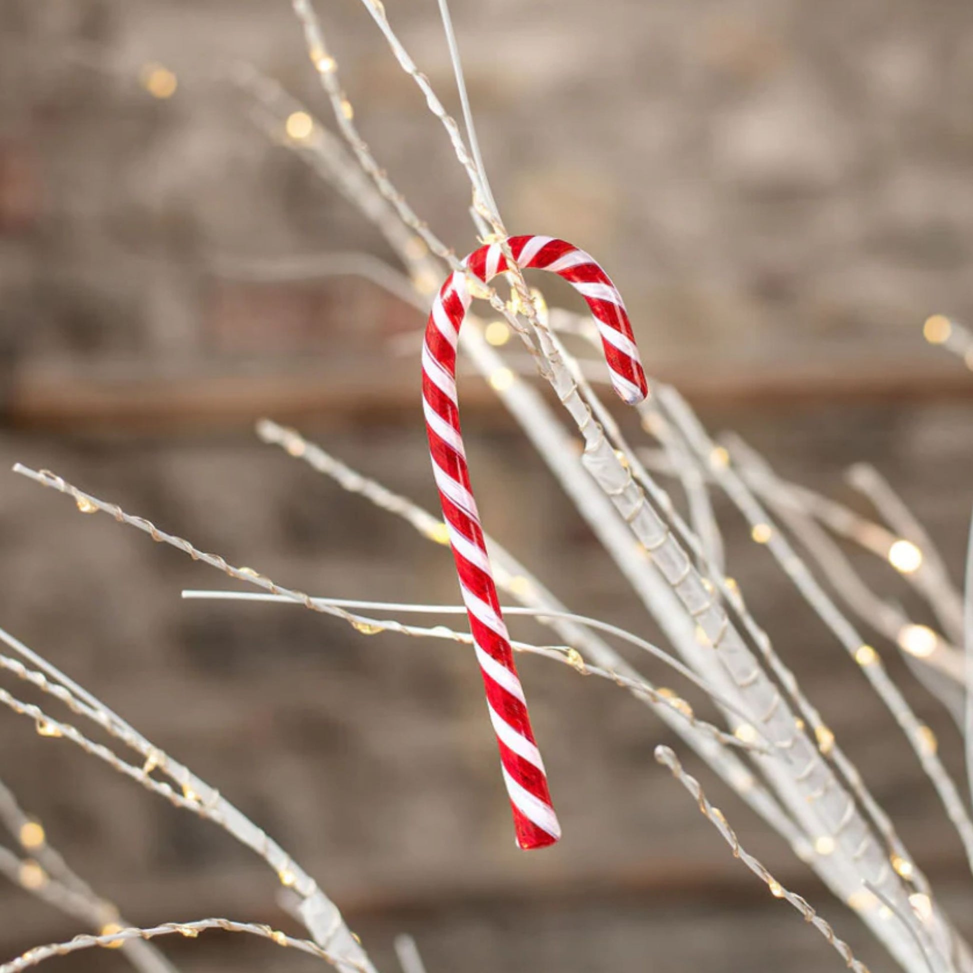 Candy Cane - Red Glass Ornament
