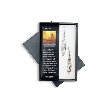 canoes silver drop style earrings