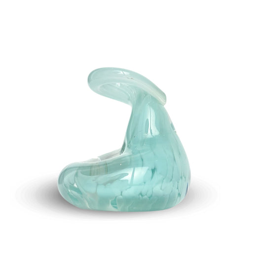 Celadon aqua blue hand blown glass pen holder gift