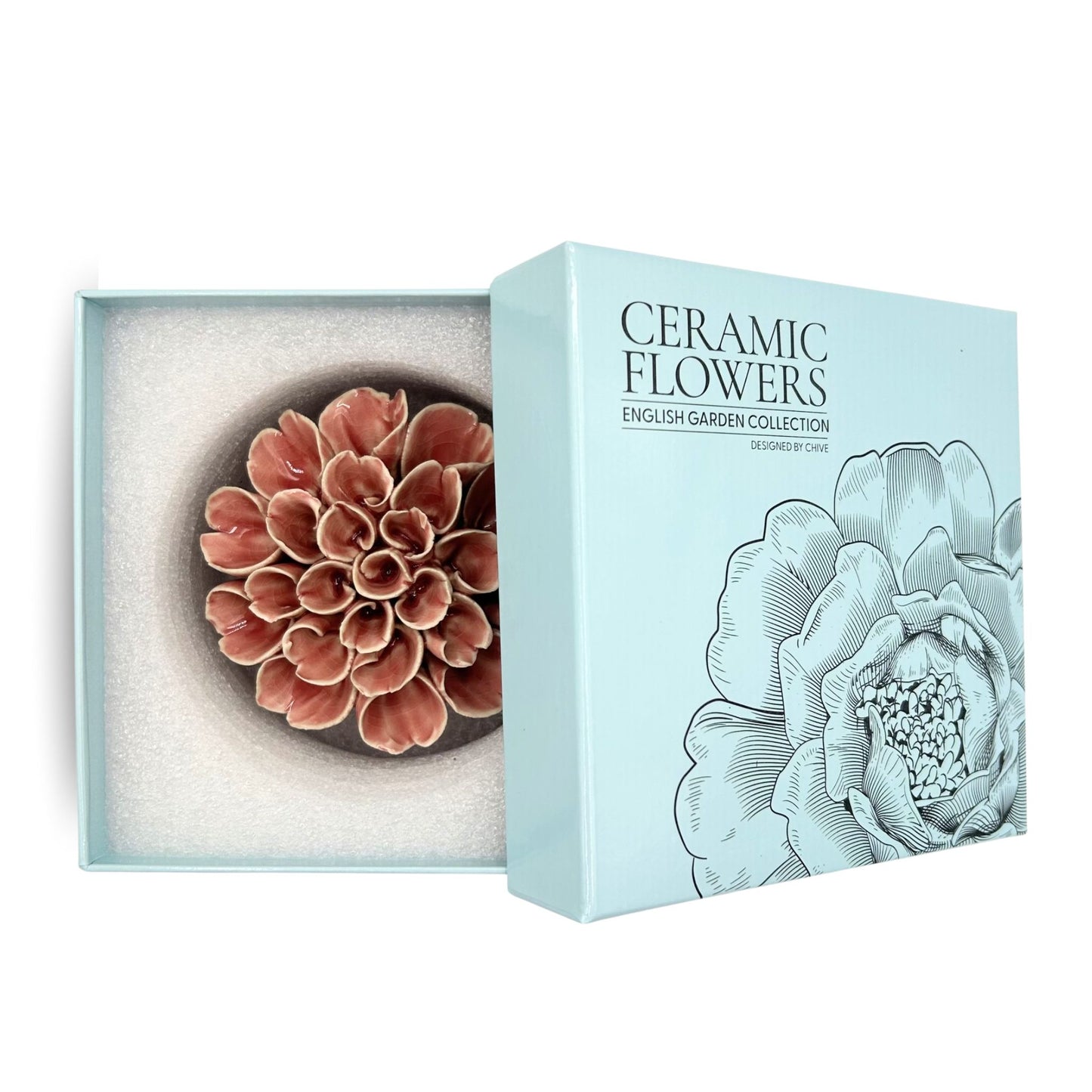 Champagne Pink Hydrangea Ceramic Flower