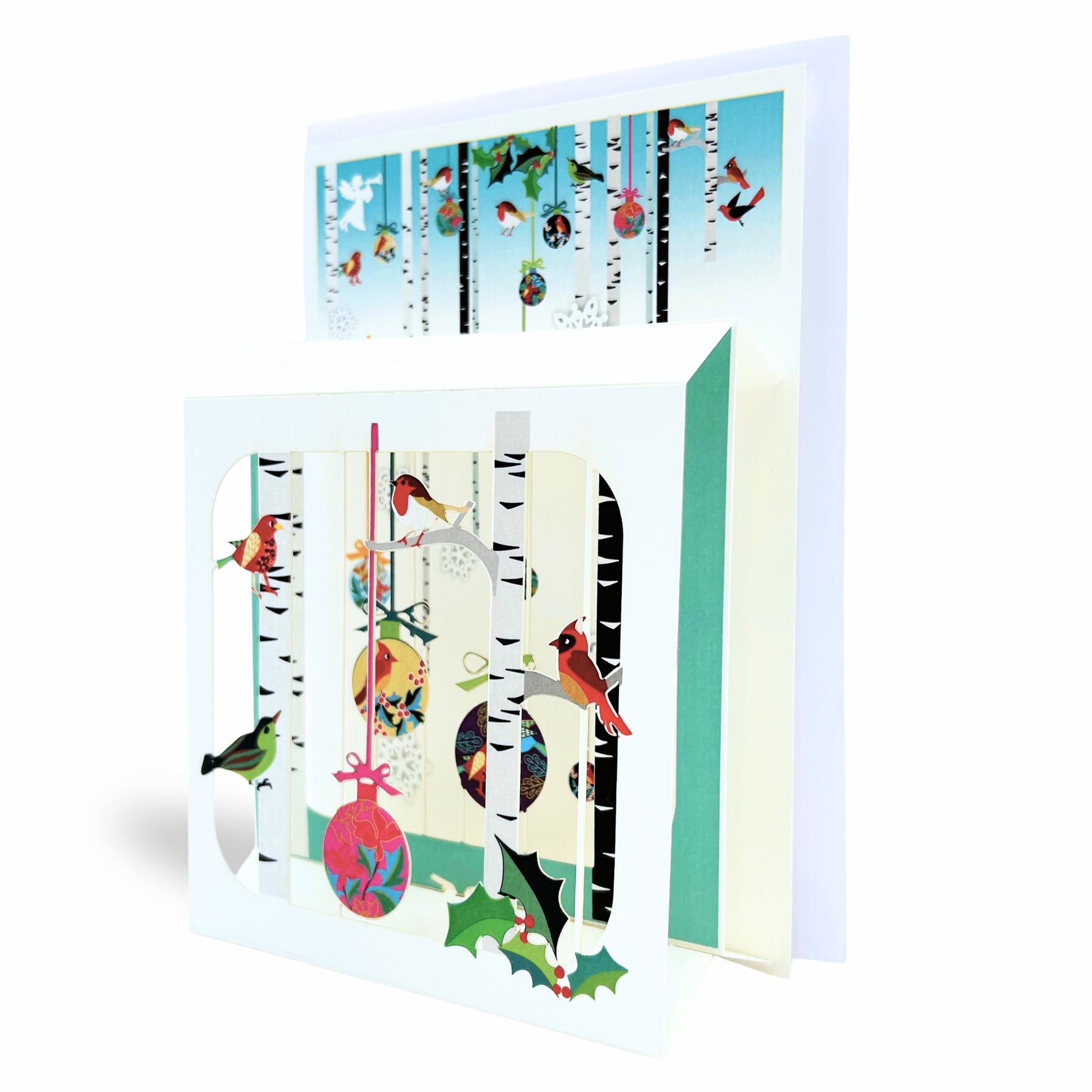 Christmas Ornaments and Birds Magic Card