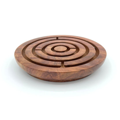 classic carved wooden labyrinth game