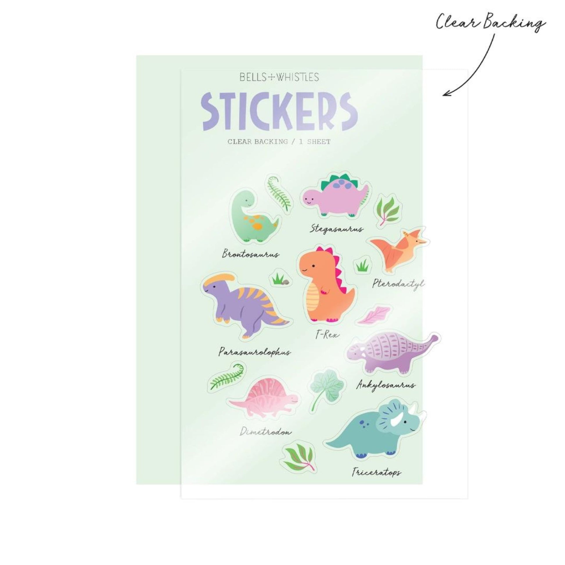 Clear Dino Sticker set