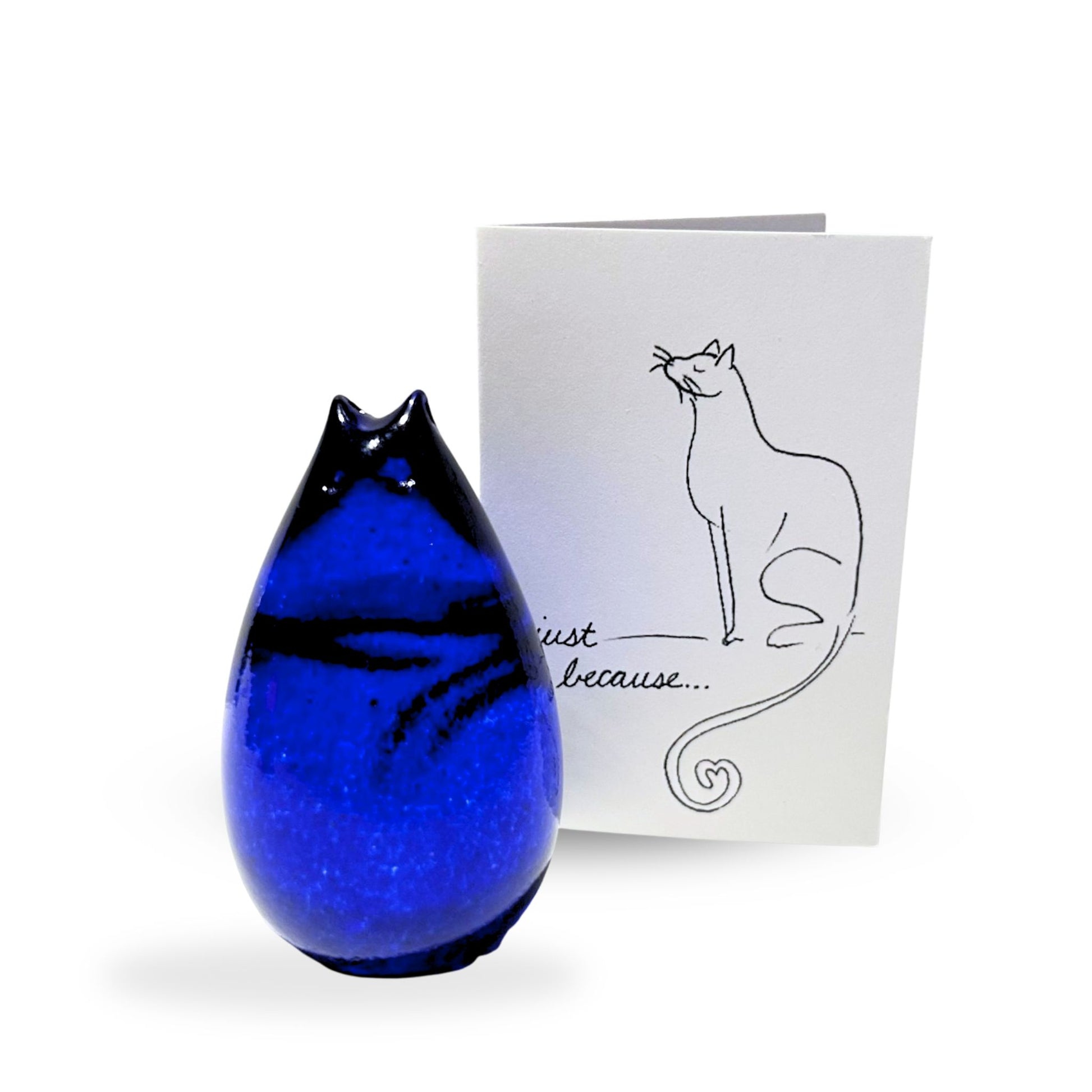 Cobalt - Love Cat Glass Art