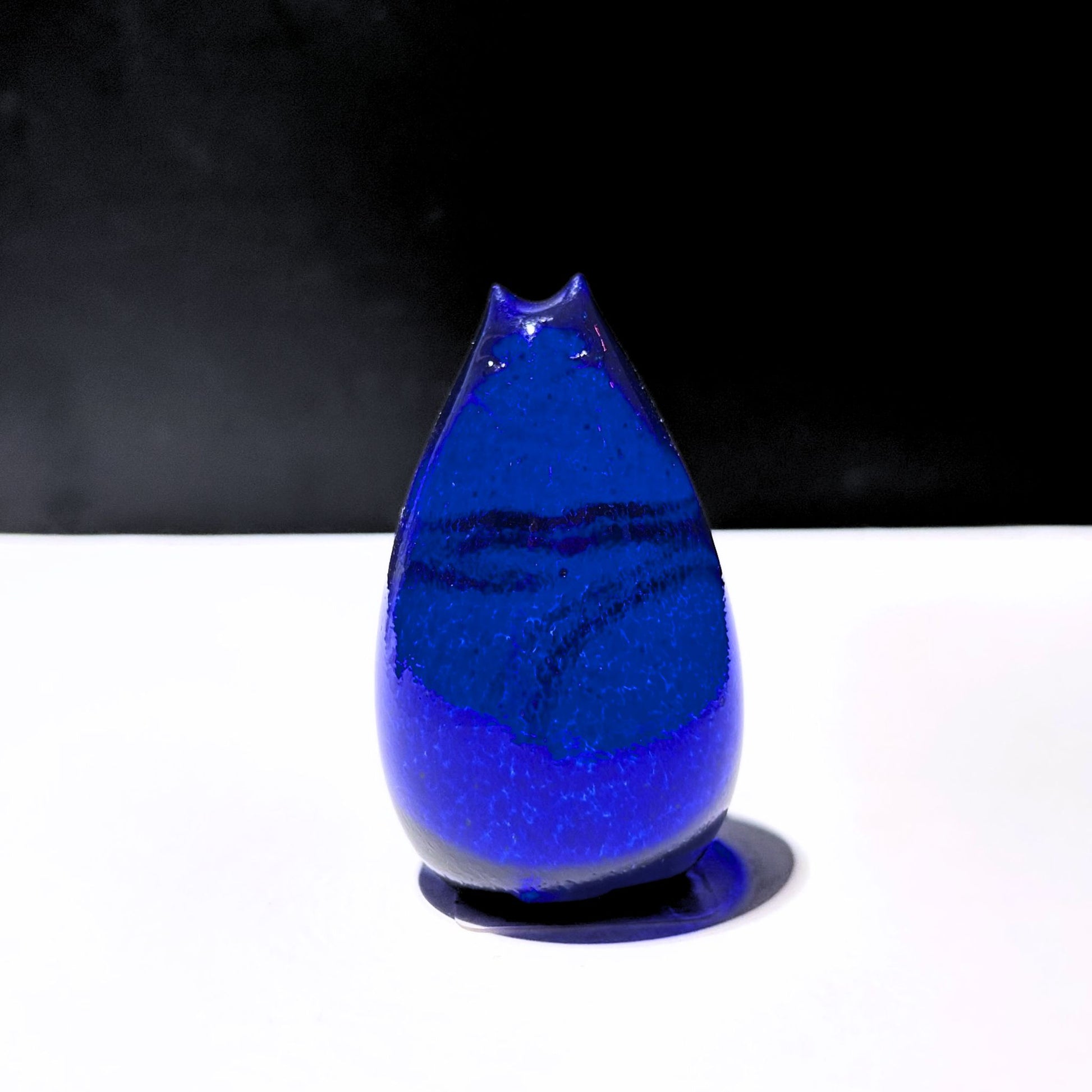 Cobalt Blue Love Cat Henrietta Glass Studio