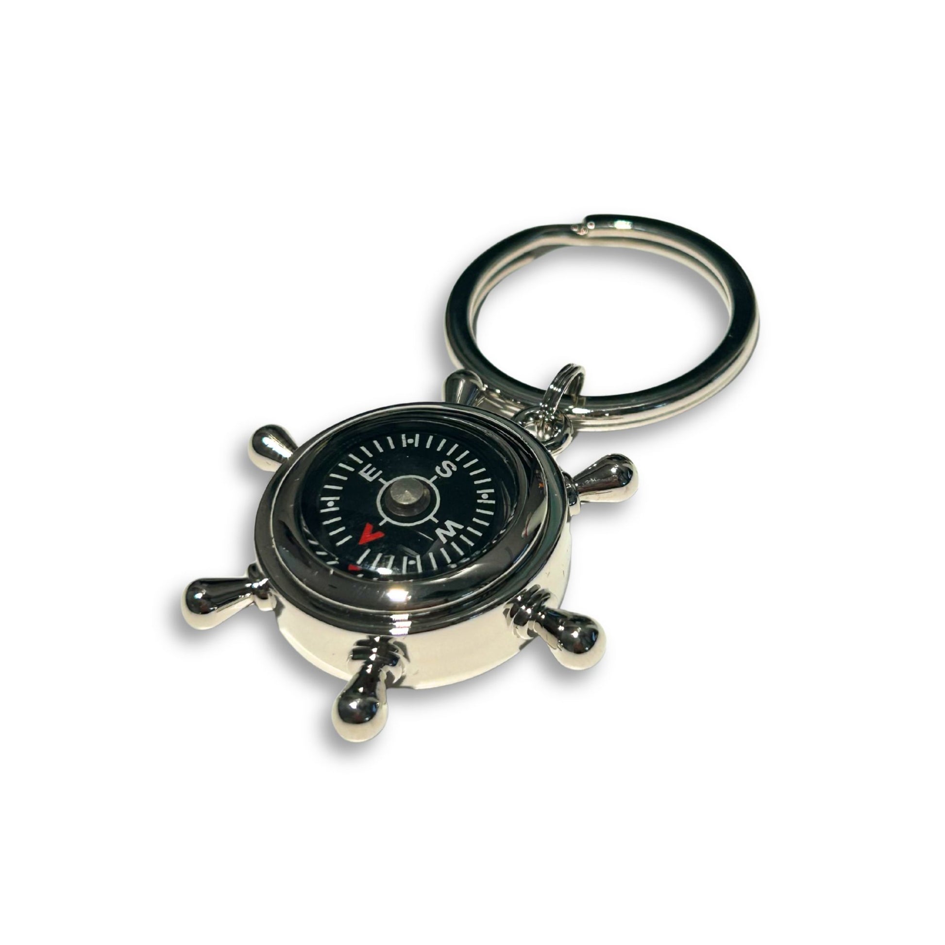 Compass Ship's Wheel Key Ring
