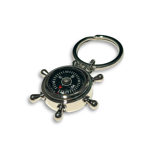 Compass Ship's Wheel Key Ring