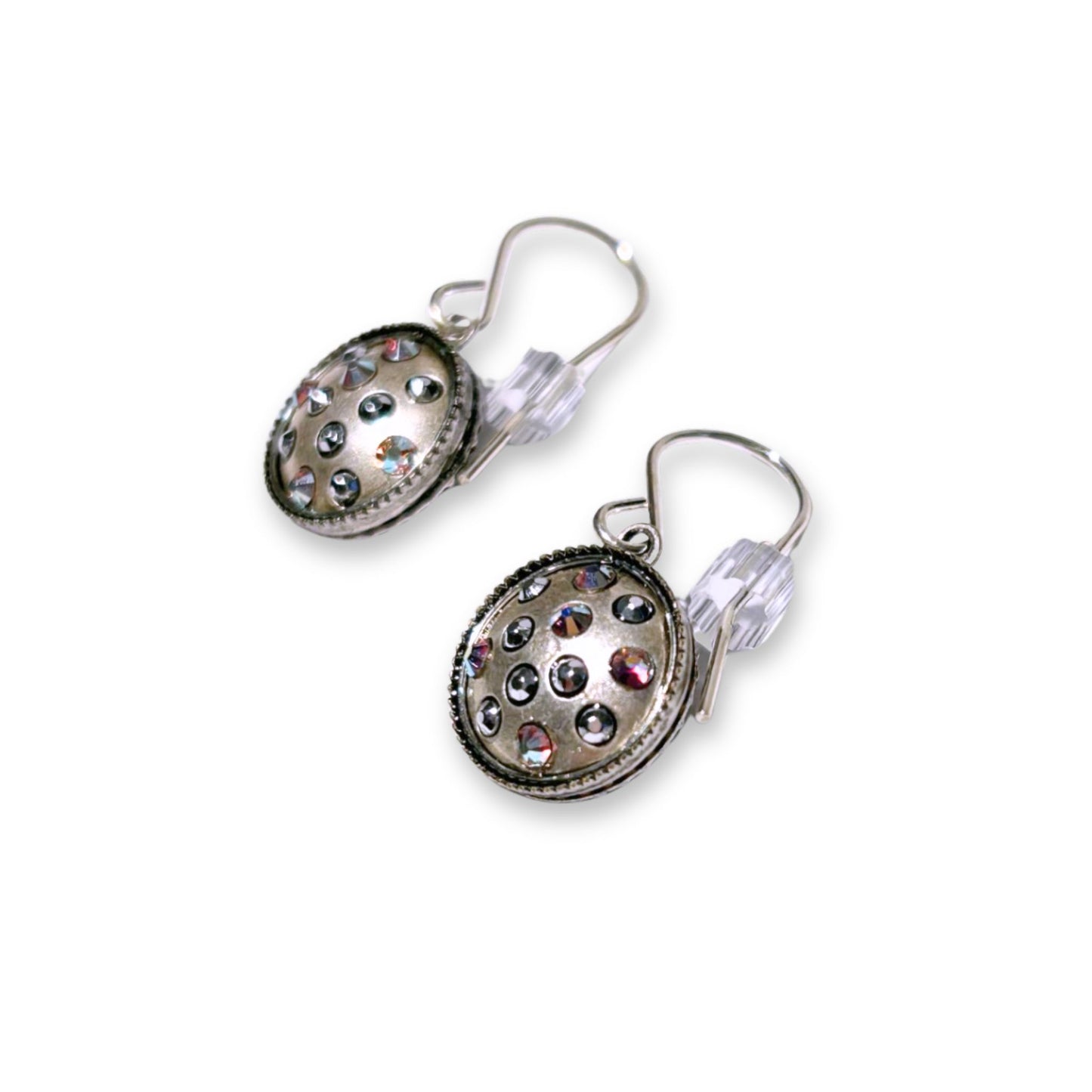 Crystal Ball Silver Earrings