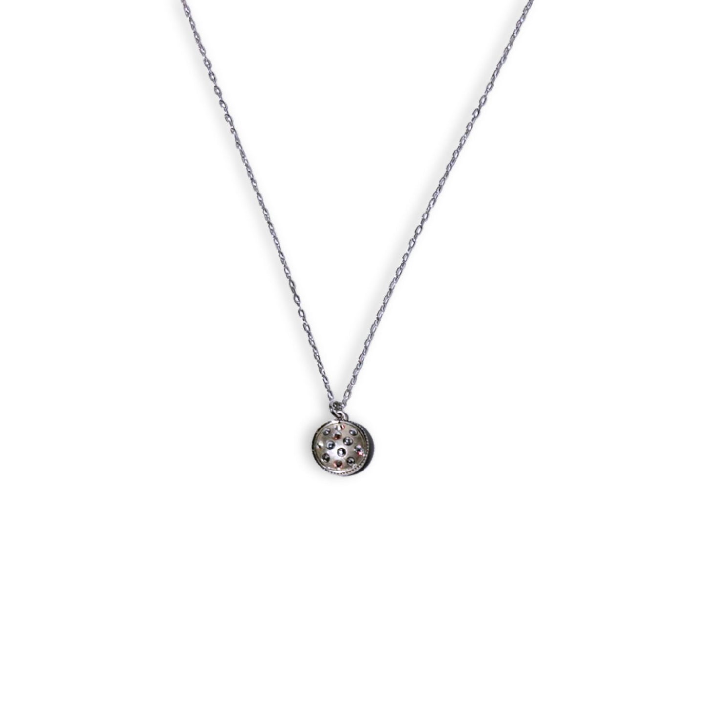 Crystal Ball Silver Necklace