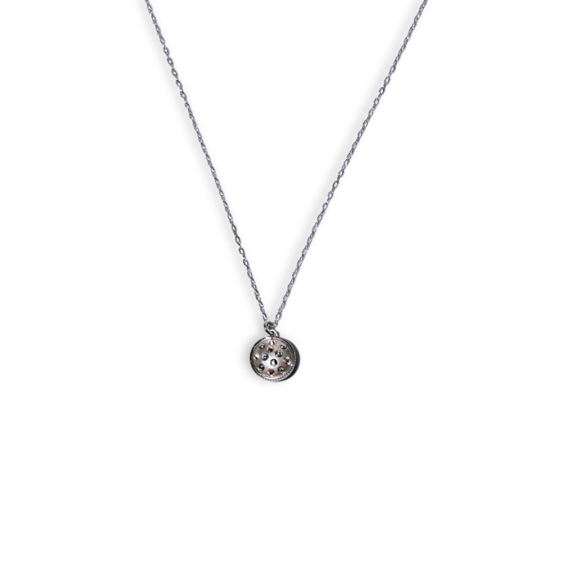Crystal Ball Silver Necklace