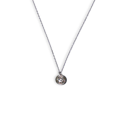 Crystal Ball Silver Necklace