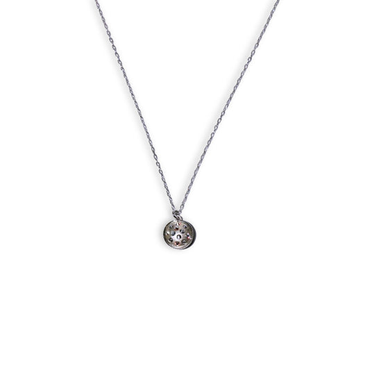 Crystal Ball Silver Necklace