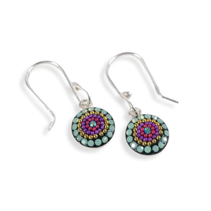 Crystal Silver Dangle Dot Earrings - Kaleiedescope