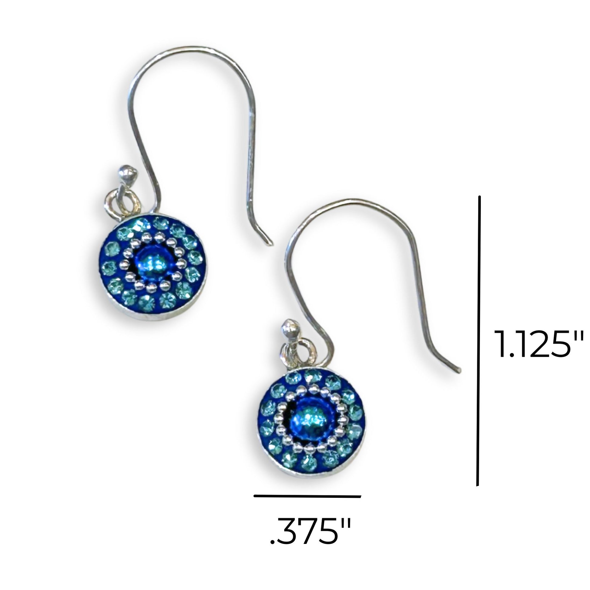 Dangle Dot Earrings Ocean Turquoise Blue