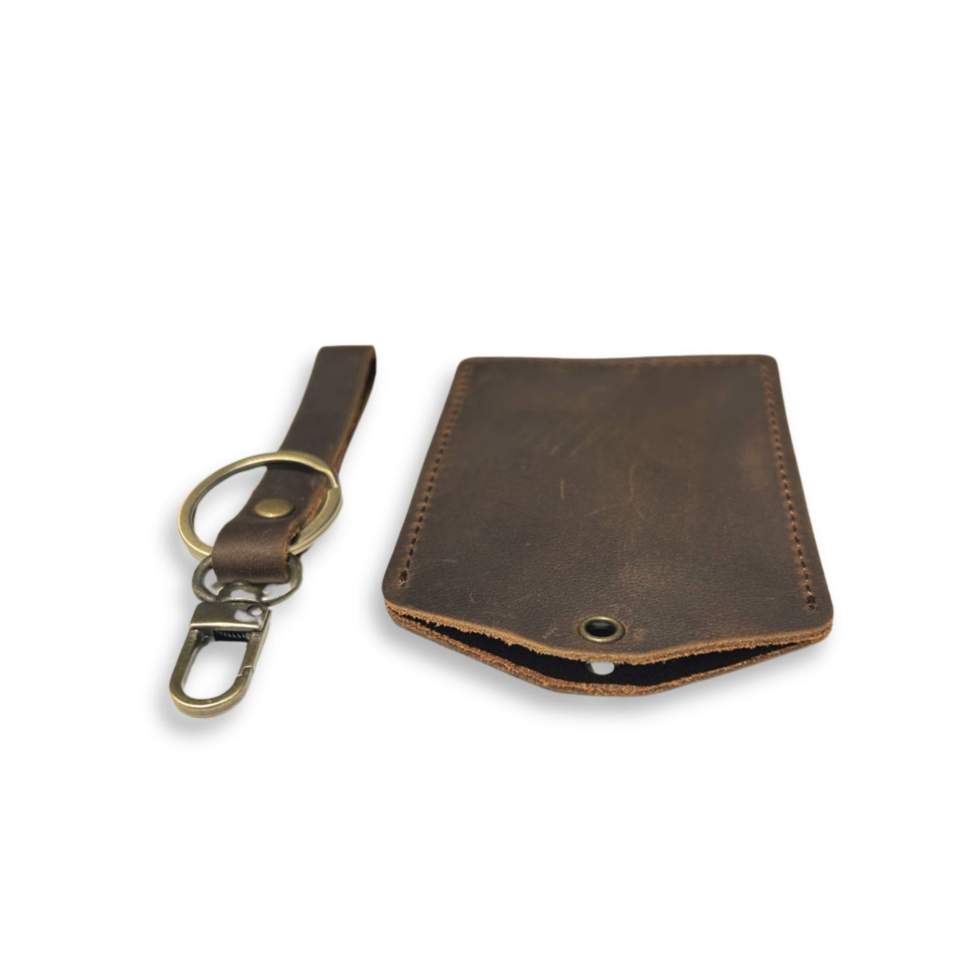 Dark Brown  Crazy Horse Leather Luggage Tag