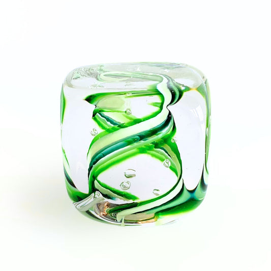 Dottie Boscamp Green Abstract Square Paperweights