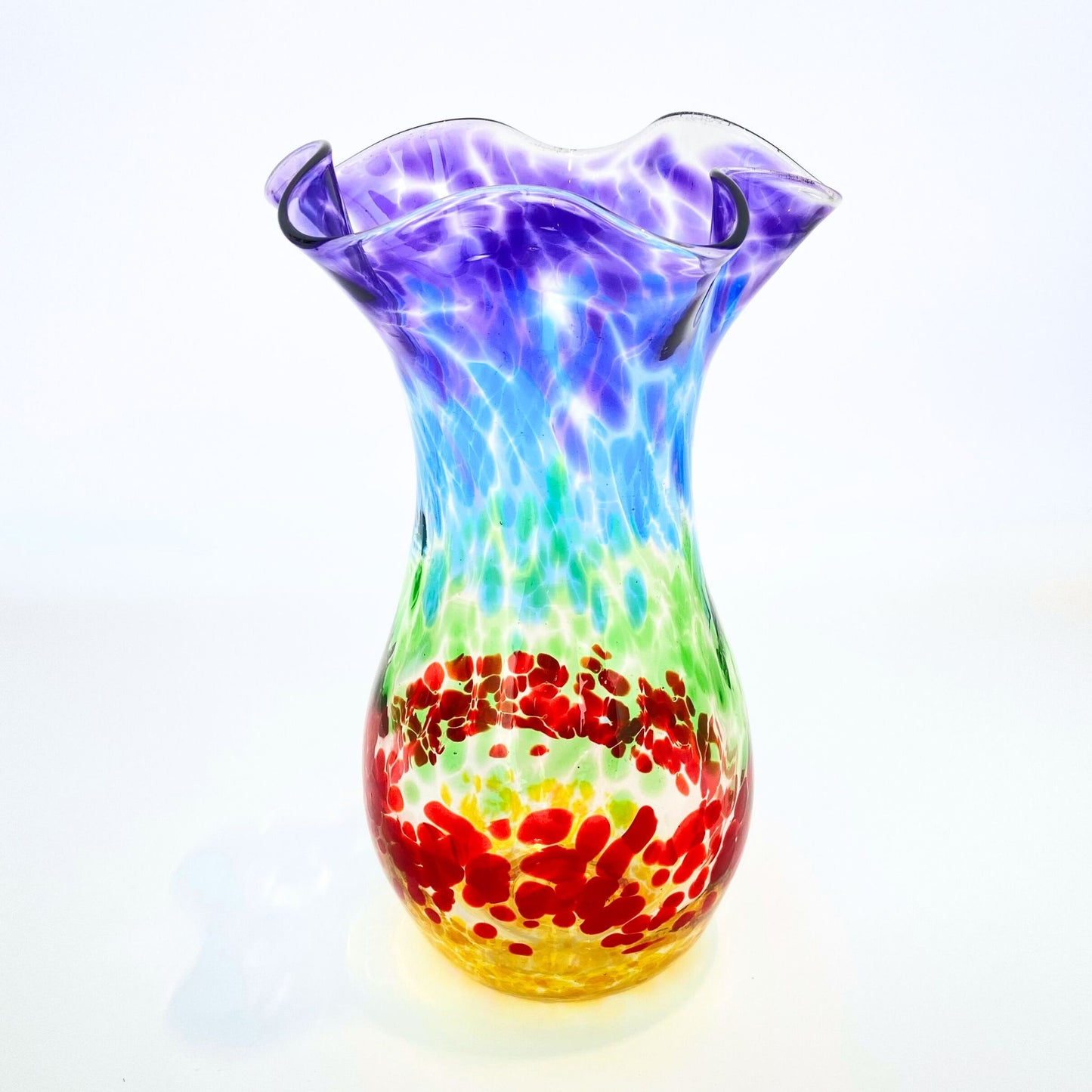 Dottie Boscamp Rainbow Colored Fluted Vase