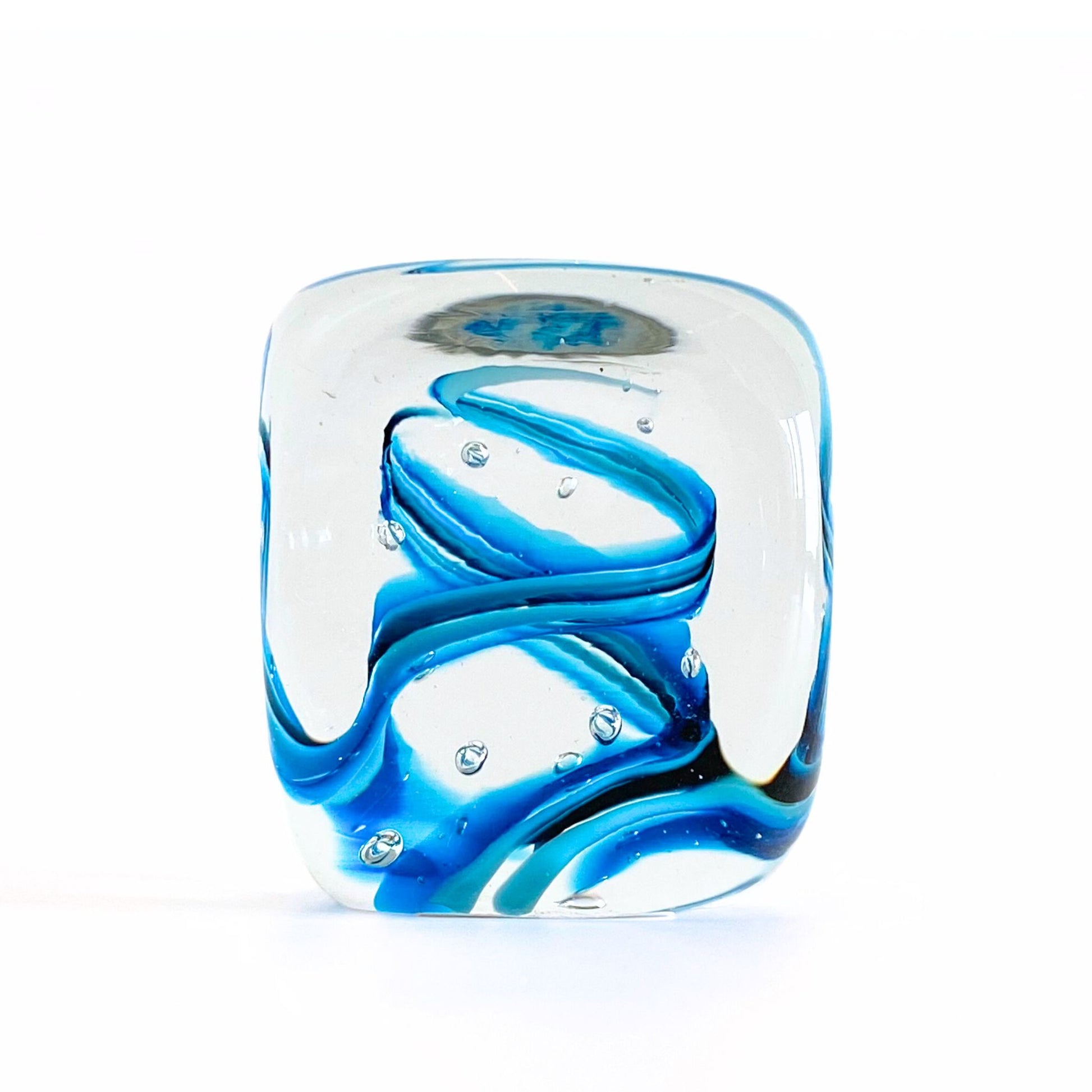 Dottie Boscamp Square Blue Paperweight