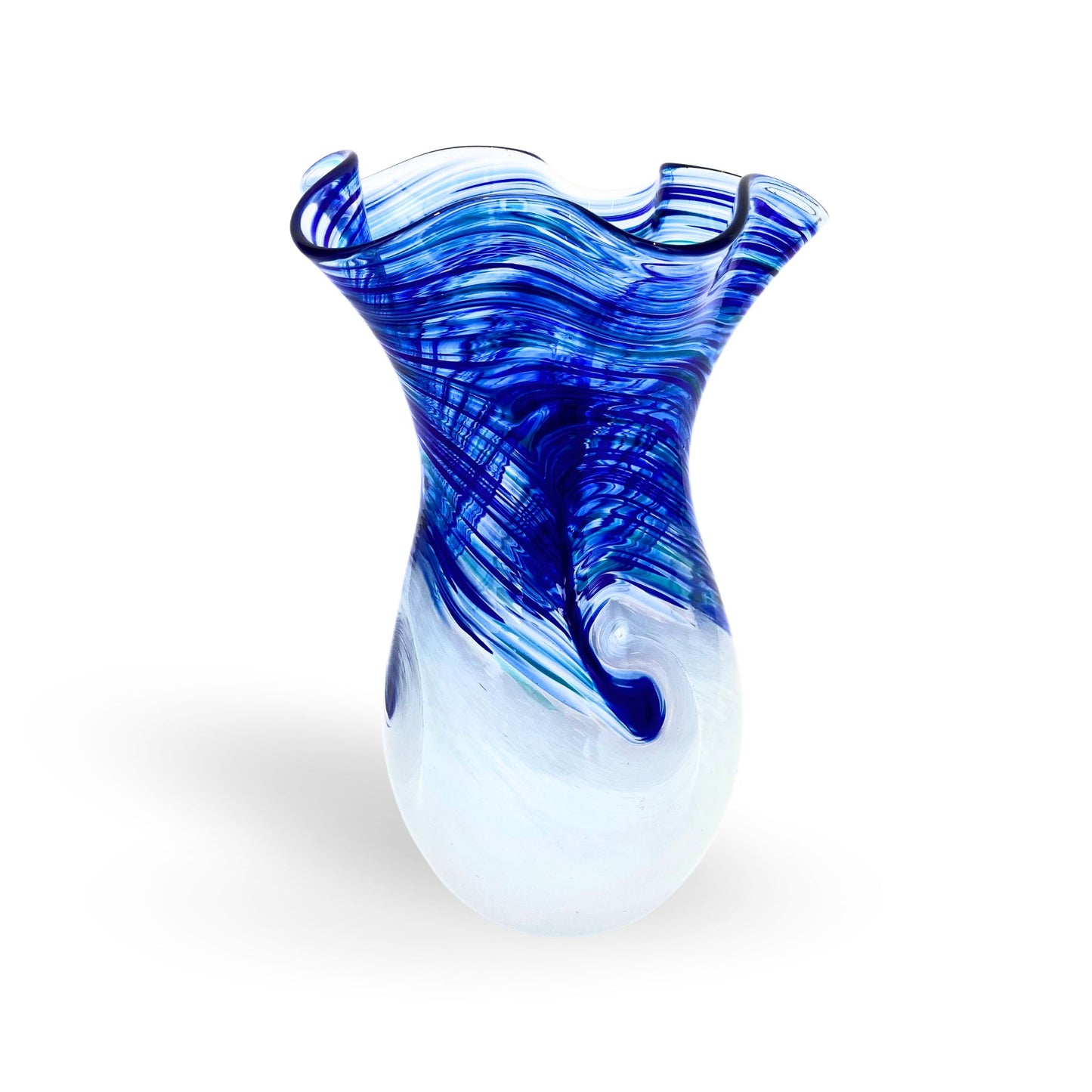 Dottie Boscamp White Waves Vase Fluted