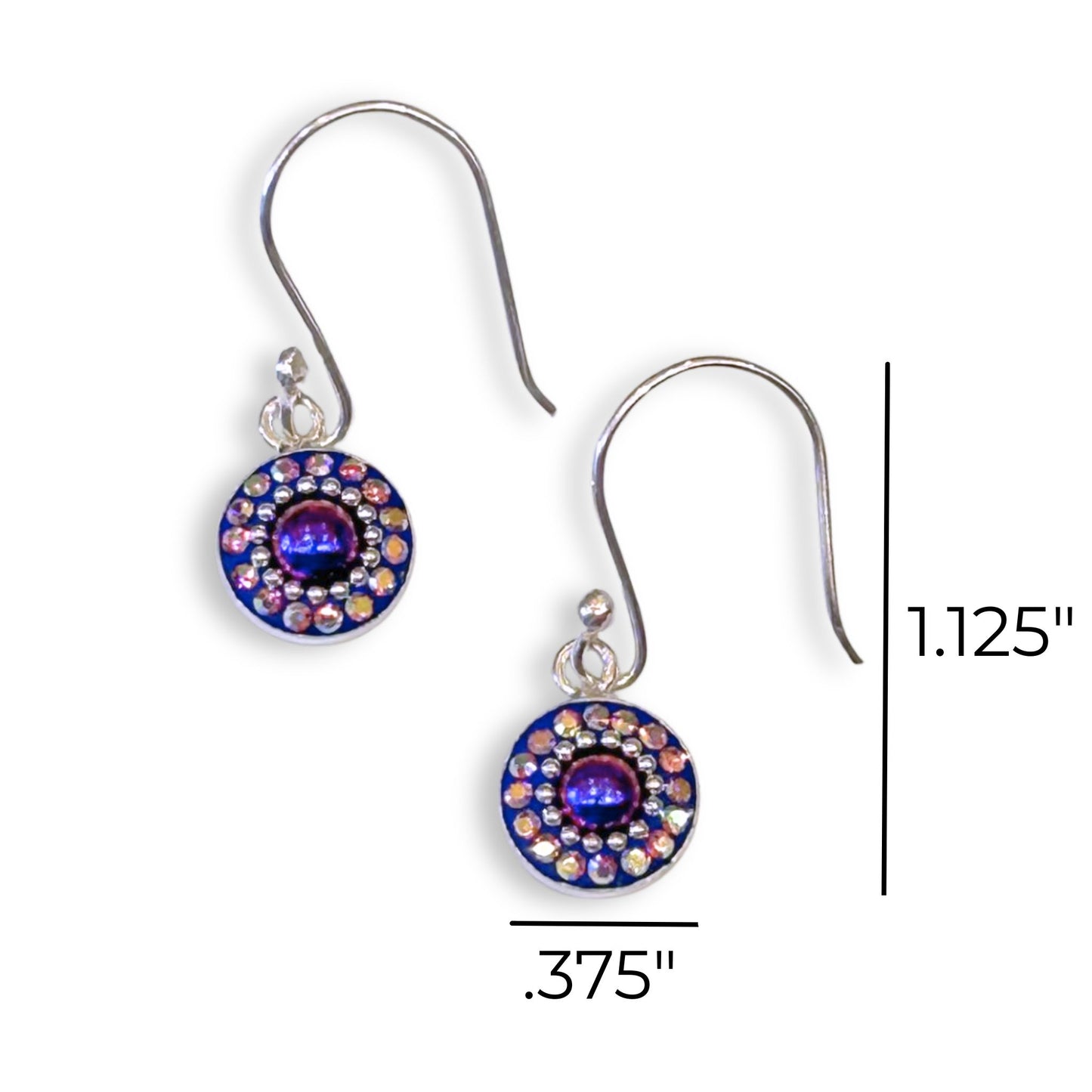 Drop Style Earrings with Austrian Crystal and Beads Aurora Pink